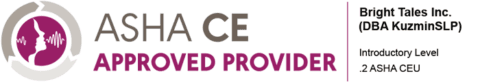 ASHA CE Approved Provider — This course is offered for .2 ASHA CEUs Introductory level, Professional area., Introductory level