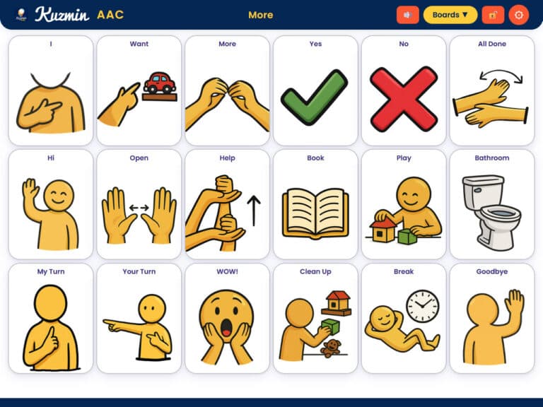 Kuzmin AAC app interface
